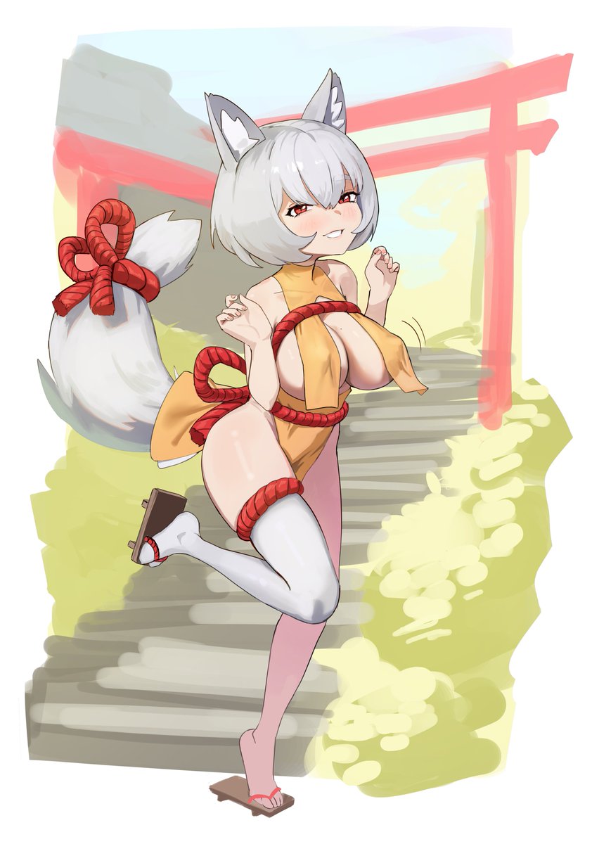 「Fluffy mofu fox girl 」|cokeAnut10のイラスト