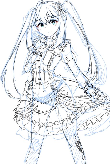 こういう作業途中の絵、服を透視してるみたいでえっちよね 