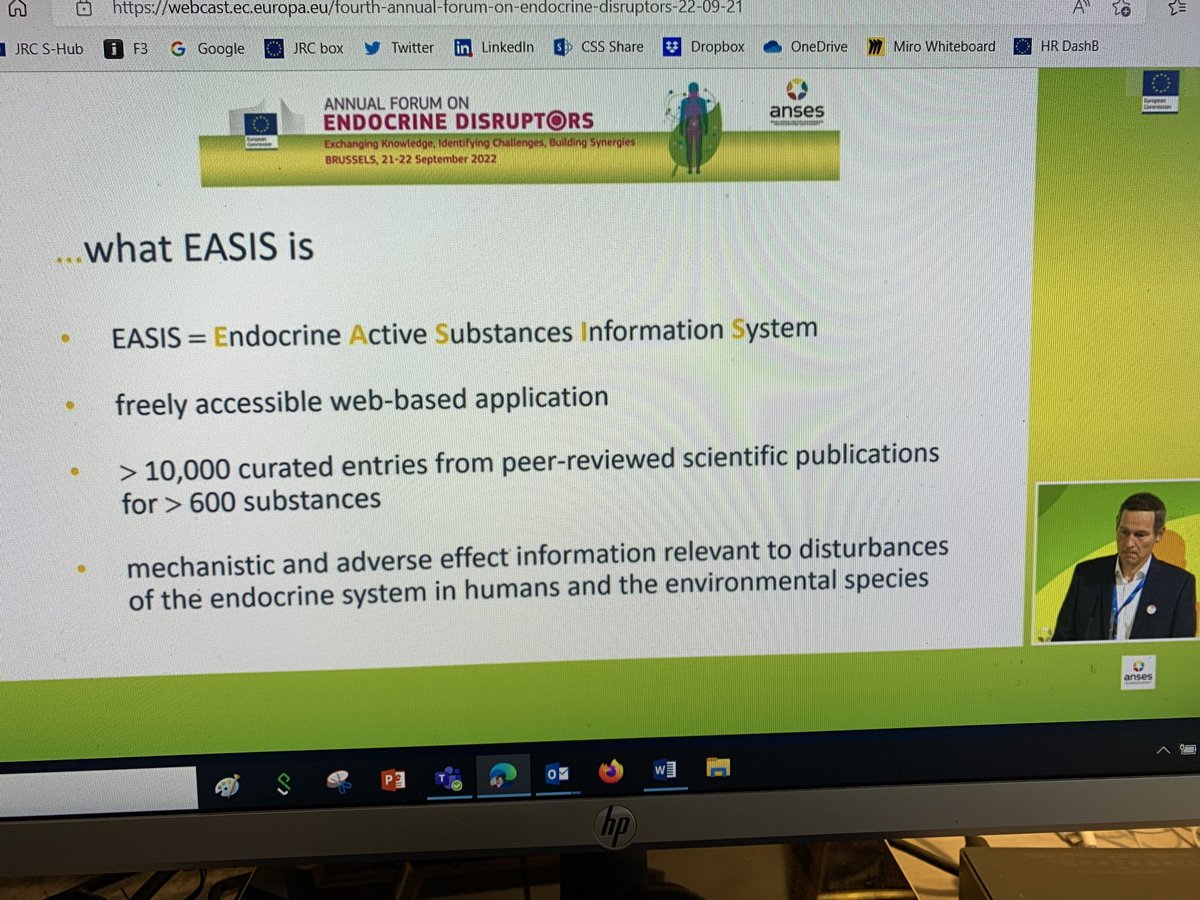 MauriceAtEcvam's tweet photo. At the 4th EU @EU_ENV Forum on #EndocrineDisruptors - Siegfried Morath from the @EU_ScienceHub #ecvam team presents our revamped #EASIS https://t.co/vUgDScncjh https://t.co/JINsAQrxBG