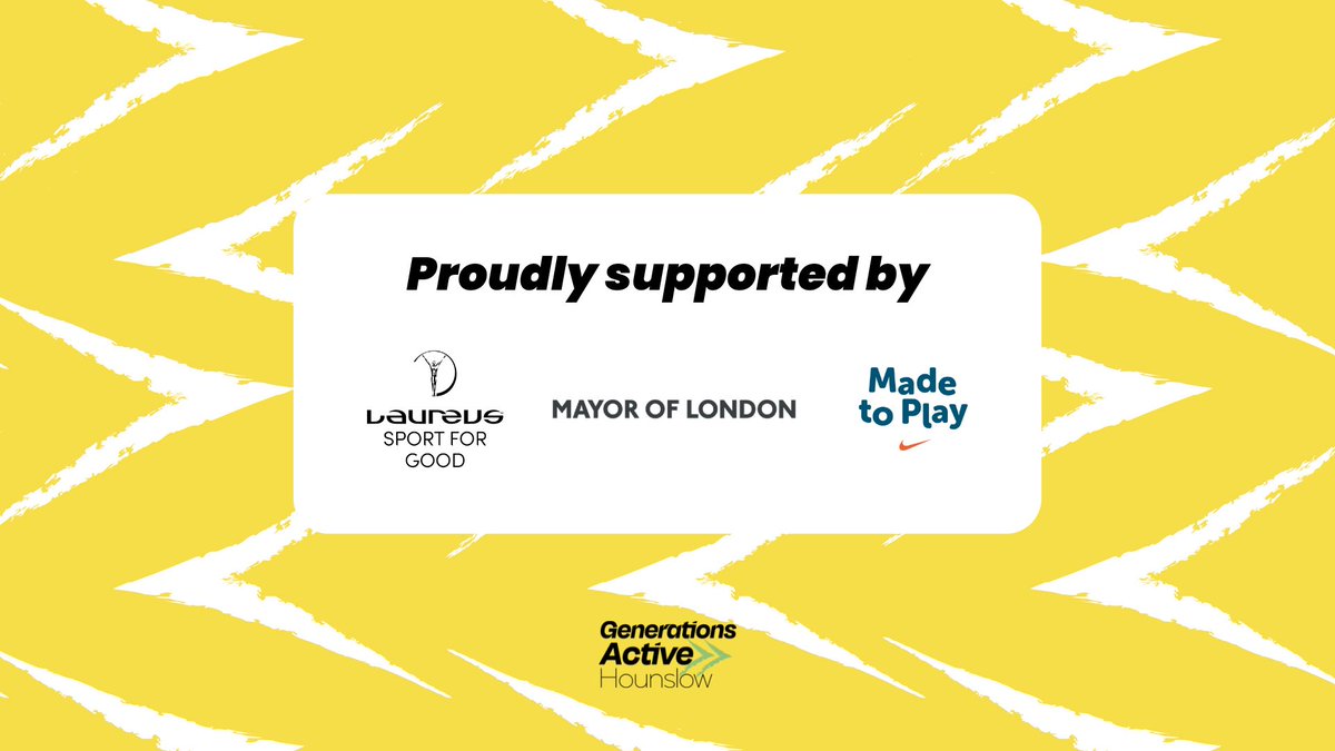 We're proud to be supported by Laureus Sport For Good, Nike Made to Play and the Mayor of London. Thank you!

generationsactivehounslow.org

#fitness #Hounslow #community #wellbeing #training #MadeToPlay #Nike #uksport #MayorOfLondon #LaureusSportForGood #sport #London