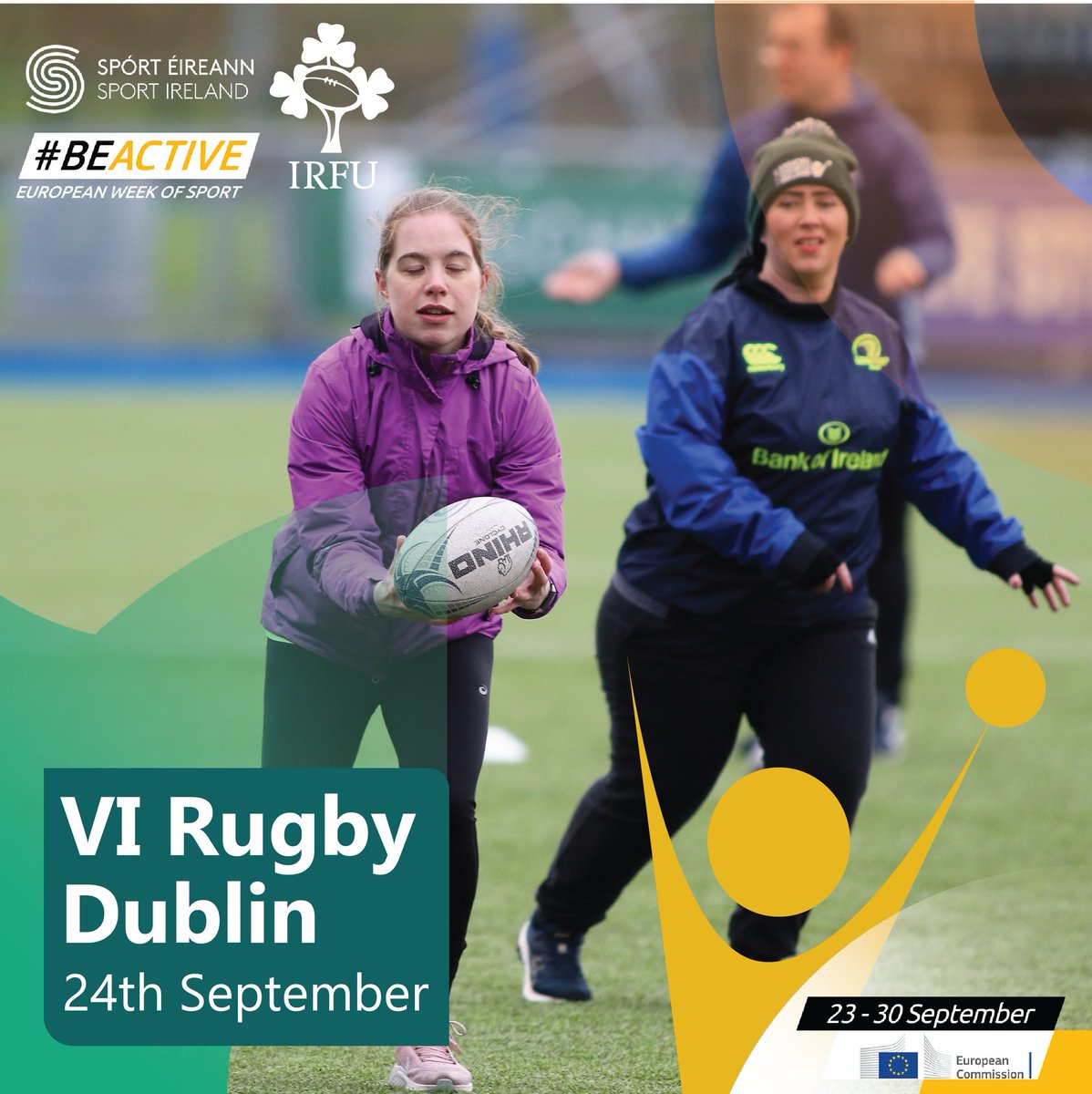 visionsportsirl's tweet photo. Have you registered for our upcoming Vision Impaired Rugby Event ? ๐
Taking place this Saturday 24th September as part of #EWOS22. Open to participants aged 16+ years!
๐ IRFU, National Sports Campus, Dublin
Register now โก๏ธ https://t.co/lip4s4hVoM
#BeActive #visionsportsire https://t.co/zEIqUBhXHM