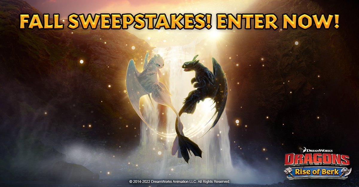 Vikings, our first-ever sweepstake event, is here! 🌟 See all the prizes and ENTER NOW! ▶ ludia.gg/RiseofBerk_Swe… No Pur. Nec. 18+. U.S. and Canada only (excl. RI and QC). Ends 10/20. T&Cs Apply. Sponsor: Jam City, Inc. Read rules: ludia.gg/fallsweepstake…