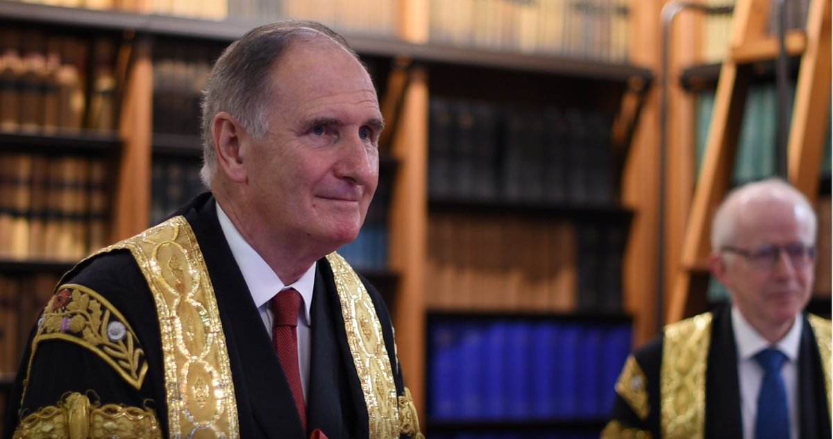UKSupremeCourt's tweet photo. Lord Lloyd-Jones was sworn in as a Justice of the Supreme Court at the end of August in a small ceremony in the Court's Law Library. The video of the event is now available to watch: https://t.co/PewcjblOto https://t.co/z67xAXD87r