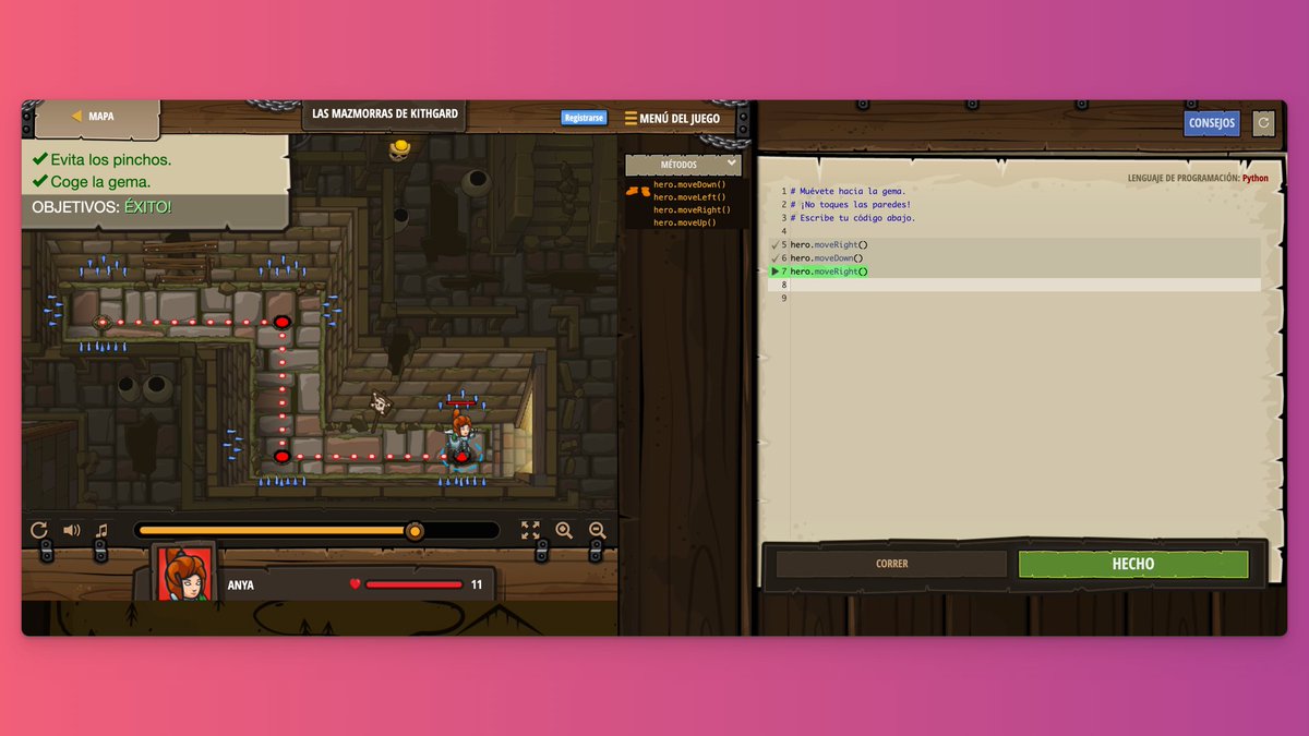 midudev's tweet photo. ⁙ CODE COMBAT ⁙

¡Un RPG para aprender los conceptos de Python como variables, objetos, lógica y más!

Totalmente en castellano, divertido y muy dinámico.

https://t.co/1buLSToryw

[4/12] https://t.co/NWh7Qxsoho