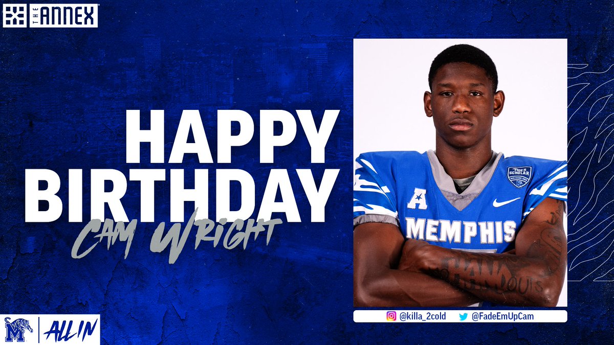 MemphisFB's tweet photo. Happy Birthday @FadeEmUpCam! Have a great day!

#ALLIN | #GoTigersGo https://t.co/0ps2iXTxhk