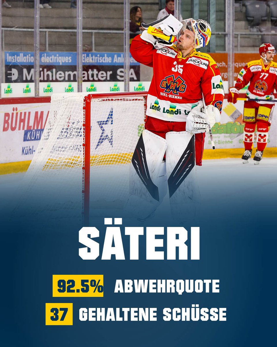 #stats Säteri hielt 37 der 40 Schüsse des <a href="/scbern_news/">SC Bern</a>. #EHCBSCB