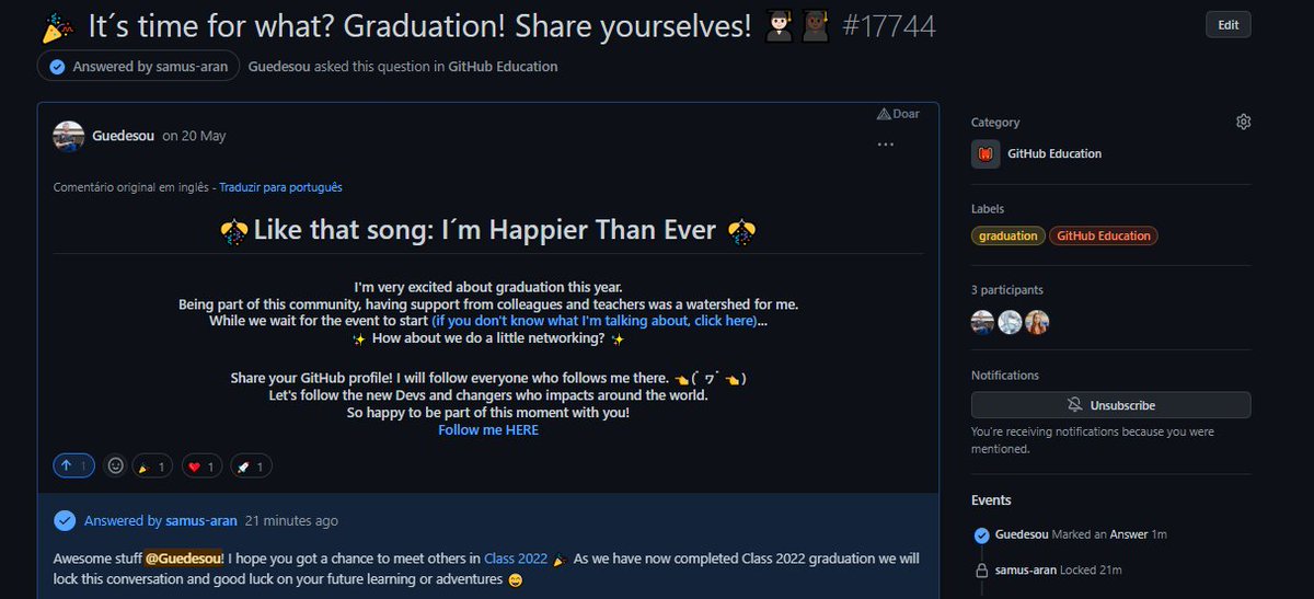 guedesvibes's tweet image. Pode falar o que quiser, mas de Commit, Ajuda e sobretudo Discussões o pai manja. Dá grana? Nenhuma, mas você pode me encaminhar para vagas que estão abertas por aí na sua empresa!
#bolhadev #bolhatec ajude um júnior.
#Help #Java #Node #Backend #Js #dev #bot