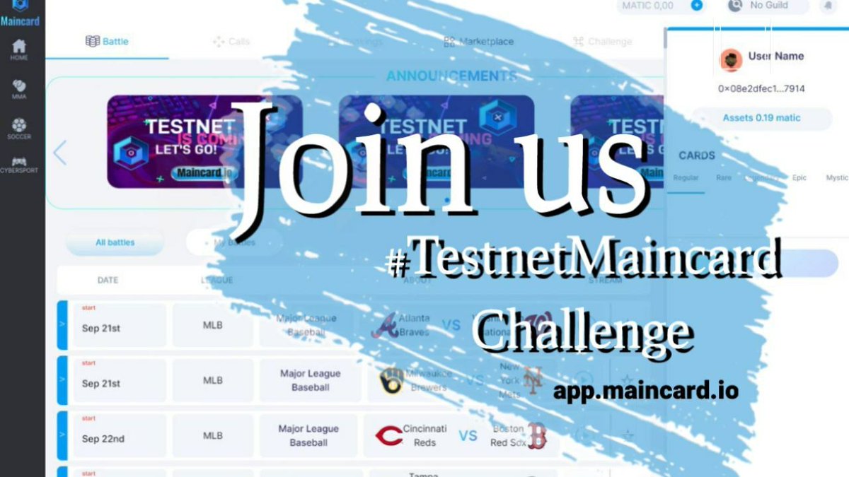 maincard_io's tweet photo. Hey, guys!✨
Let's run a #challenge! 🤩
1. Tag us @Maincard_CEO
2. Use hashtag 👉 #TestnetMaincard
3. Show us your #screenshots 🥰
4. Write your discord nickname
We'll also pay attention to this when distributing #awards!
Join our #testnet!😍🔥
#NFT #Polygon #P2E #blockchainGames https://t.co/QKeKd9PUx2