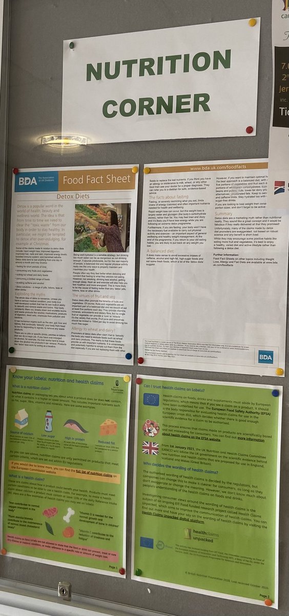 Oncology patients - have you checked out Nutrition Corner in the Le Quesne Unit waiting room. Fantastic, evidence-based, down to earth advice provided by our lovely oncology dietitians. Well worth a read. ⁦@GovJsyHCS⁩ ⁦@PallotAnna⁩ ⁦<a href="/13lauramac/">LMac.RD</a>⁩