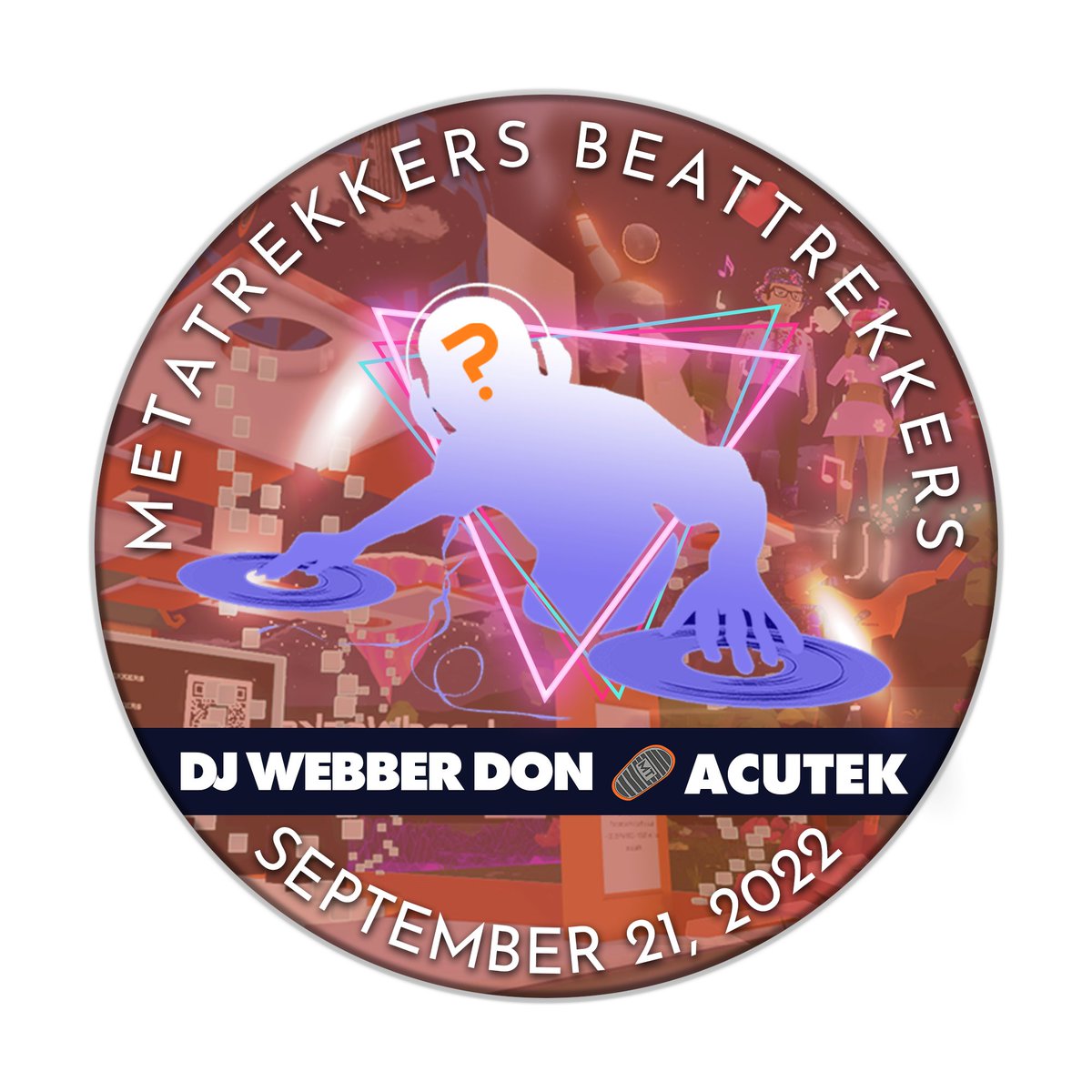 A jampacked #Beattrekkers in #Decentraland! 5:30PM EST- #TwitterSpace twitter.com/i/spaces/1ypKd… 6:30PM EST- Pre-party at @MetaTrekkers w/ @DJPopRoXxX 7:00PM EST- Round 4 @DJWebberDon vs @acutek12 9:00PM EST- Post-party at @purplebeetv w/ @FunkstaNft Claim your #POAP!