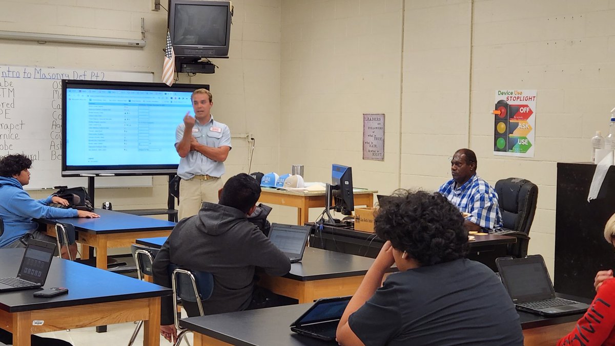 Special thanks to Kale Hallman from McGee Brothers for dropping by to speak with Construction Core students at <a href="/MonroeHSNC/">Monroe High School (NC)</a> . Industry partnerships are a key part of students learning about career opportunities. <a href="/UCPSCareerReady/">UCPS Career Readiness</a> <a href="/AGHoulihan/">Andrew G. Houlihan</a> <a href="/UCPSNC/">Union County Public Schools</a>