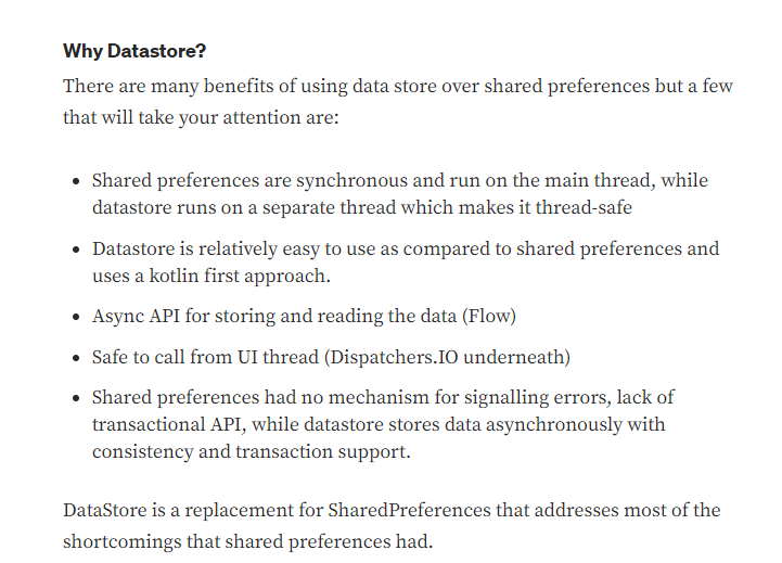 tulsicodes's tweet photo. via @proandroiddev  #DataStore #100daysofcoding https://t.co/4gUQw3Ub2R