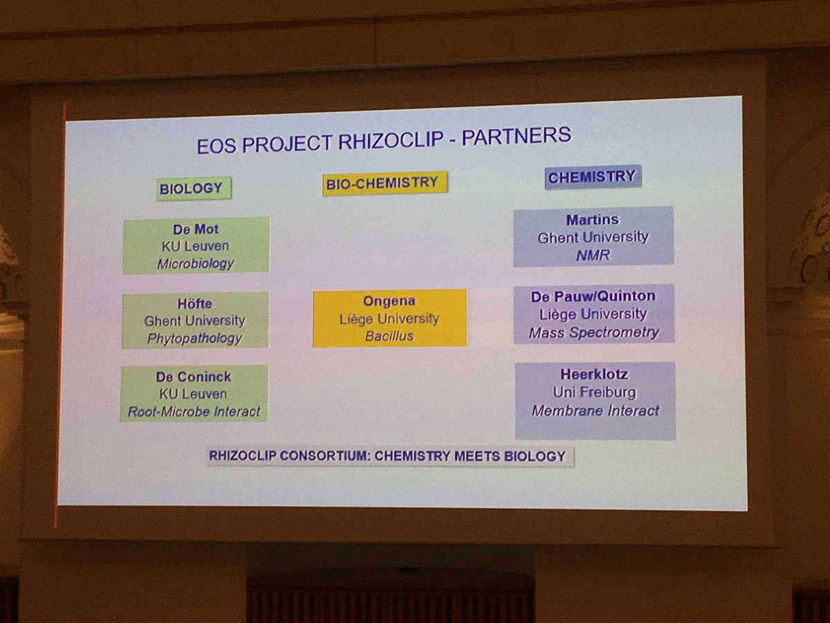 Here we go, looking forward to our 3-day workshop on cyclic lipopeptides from beneficial bacteria. All partners of the EOS FWO-FNRS  Rhizoclip project will present their results <a href="/FWOVlaanderen/">FWO</a>