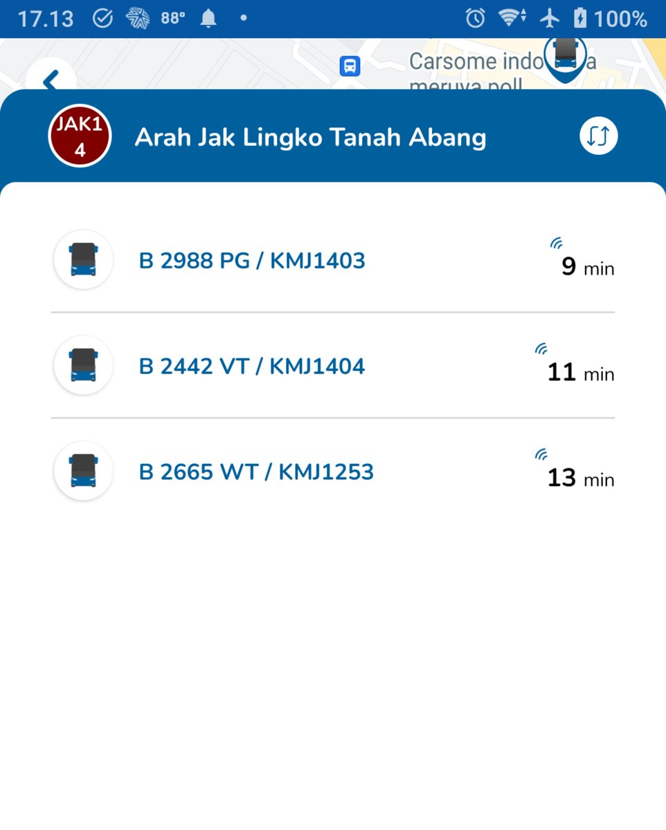 randhilicious's tweet photo. Aku coba cek Aplikasi JakLingko, trnyata skarang "Angkot" Mikrotrans bisa dilacak estimasi kdatangan di Halte / Bus Stopnya, lengkap dgn Nopol dan Nomor Armadanya. Mirip Transportasi Online. Jak Lingko brings the "Angkot" to the Next Level. Good Job @PT_Transjakarta @DKIJakarta https://t.co/doNPRSApNB