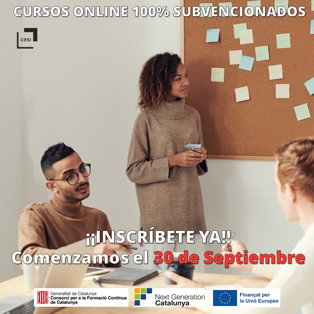 📣 ¡Última oportunidad! ¡comenzamos el 30 de Septiembre!
Inscríbete en nuestros cursos online, 100% #subvencionados, dirigidos a personas trabajadoras en toda España y desempleadas en Cataluña.
cesi-iberia.com/inscripcion-fo…

#Formarparatransformar #formacion #FonsUECat #FonsREACT-EU