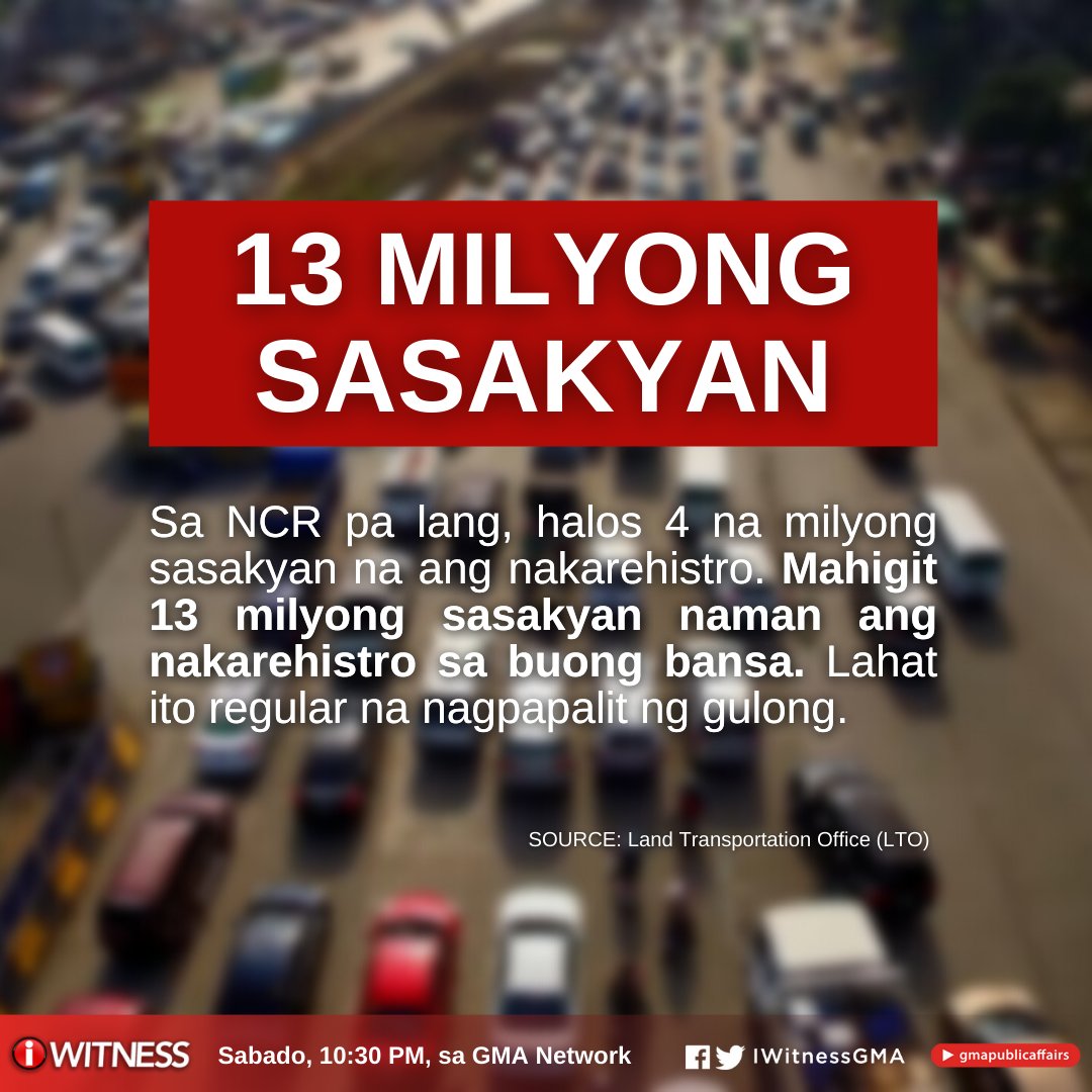 IWitnessGMA's tweet photo. Sa dami ng mga sasakyang regular na nagpapalit ng gulong, paano kaya maiiwasang makadagdag pa sa dumaraming waste tires sa bansa?
Muling mapapanood sa telebisyon ang dokumentaryo ni @sandraguinaldo na "Gulong" ngayong Sabado, 10:30 PM, sa GMA Network!
#IWitness #Gulong https://t.co/GSc8XiCu9Q