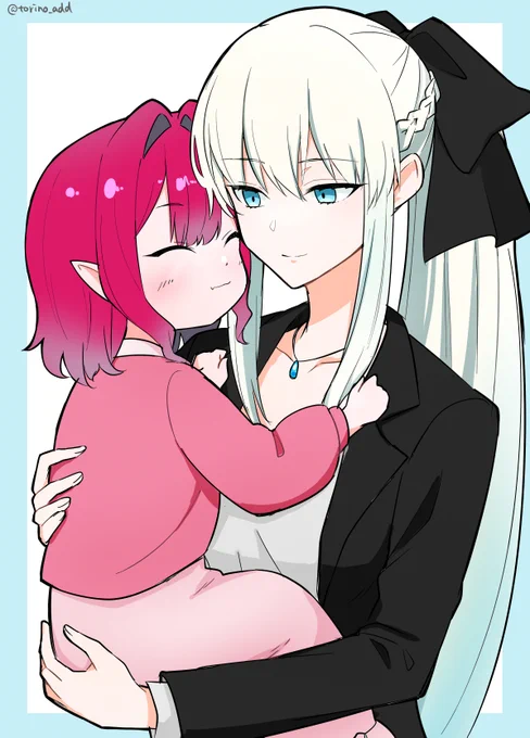 キャリアウーマンのモルガンと幼バーヴァン・シー(兄妹パロ) 