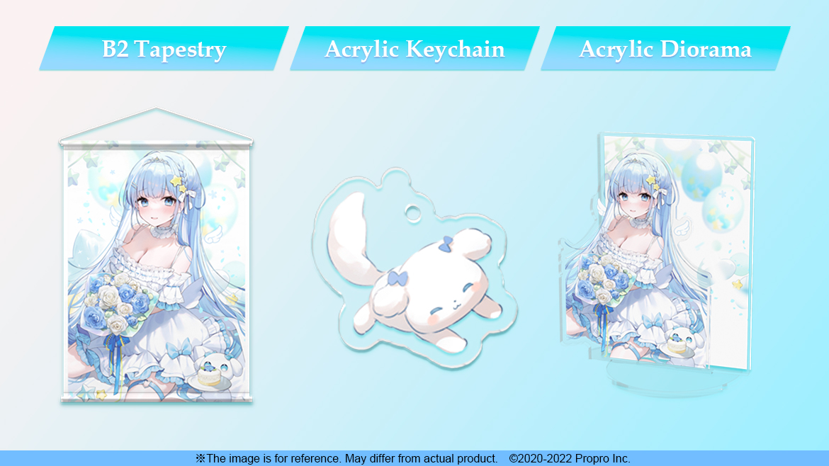 GeekJack_Store's tweet photo. #水羽そら Birthday Celebration 2022 goods are closed today, 23:59 Sep 22 (JST). The lineup includes B2 Tapestry, Acrylic Diorama and  Acrylic Keychain. The Complete Set comes with a Postcard as a bonus💙, link from below👇
https://t.co/7WAxarOwPE
#proproproduction https://t.co/7nDbAacb9j