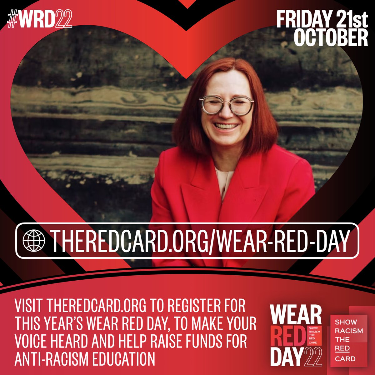 #WRD22: Wear Red Day, #SRtRC's annual fundraising day, is fast approaching! Register your involvement now, and help chip-in to Show Racism the Red Card. 🔗 theredcard.org/wear-red-day