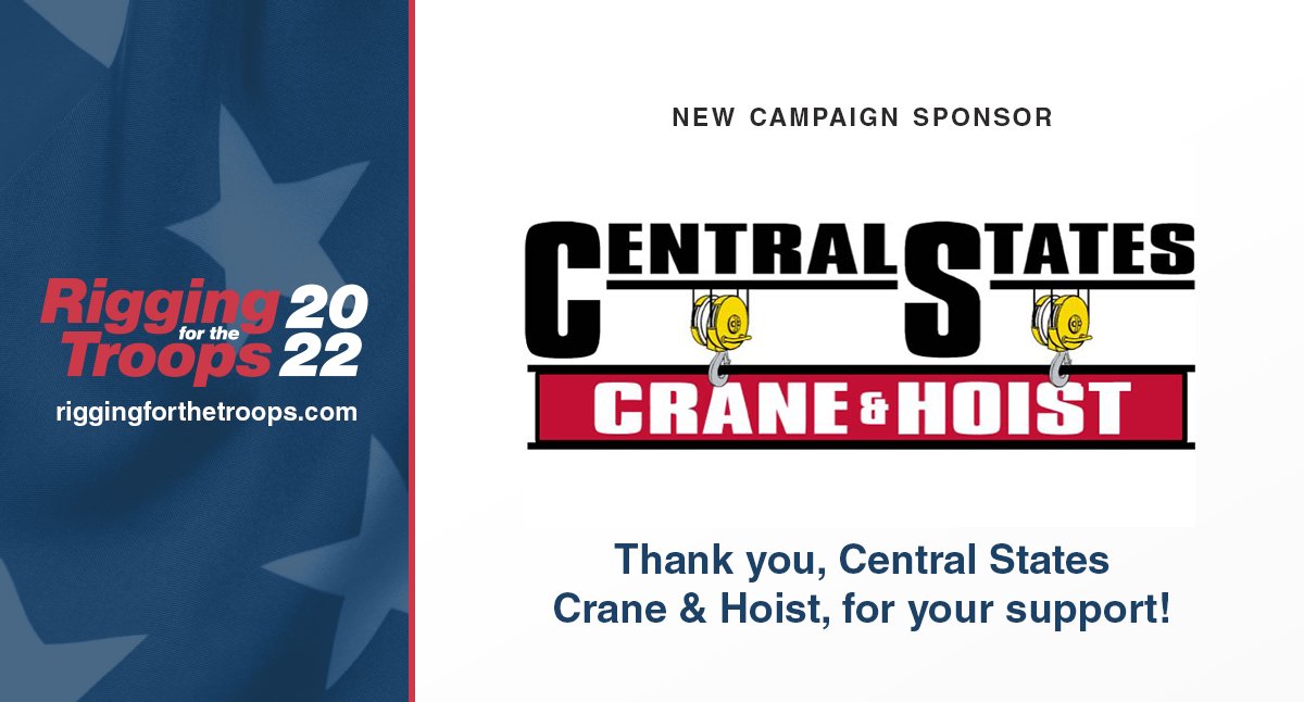 Thank you, Central States Crane &amp; Hoist, for sponsoring the 2022 Rigging for the Troops campaign, supporting the <a href="/FallenPatriots/">Children of Fallen Patriots Foundation</a>. hubs.ly/Q01mDMrV0

#riggingforthetroops #fallenpatriots #accomhs