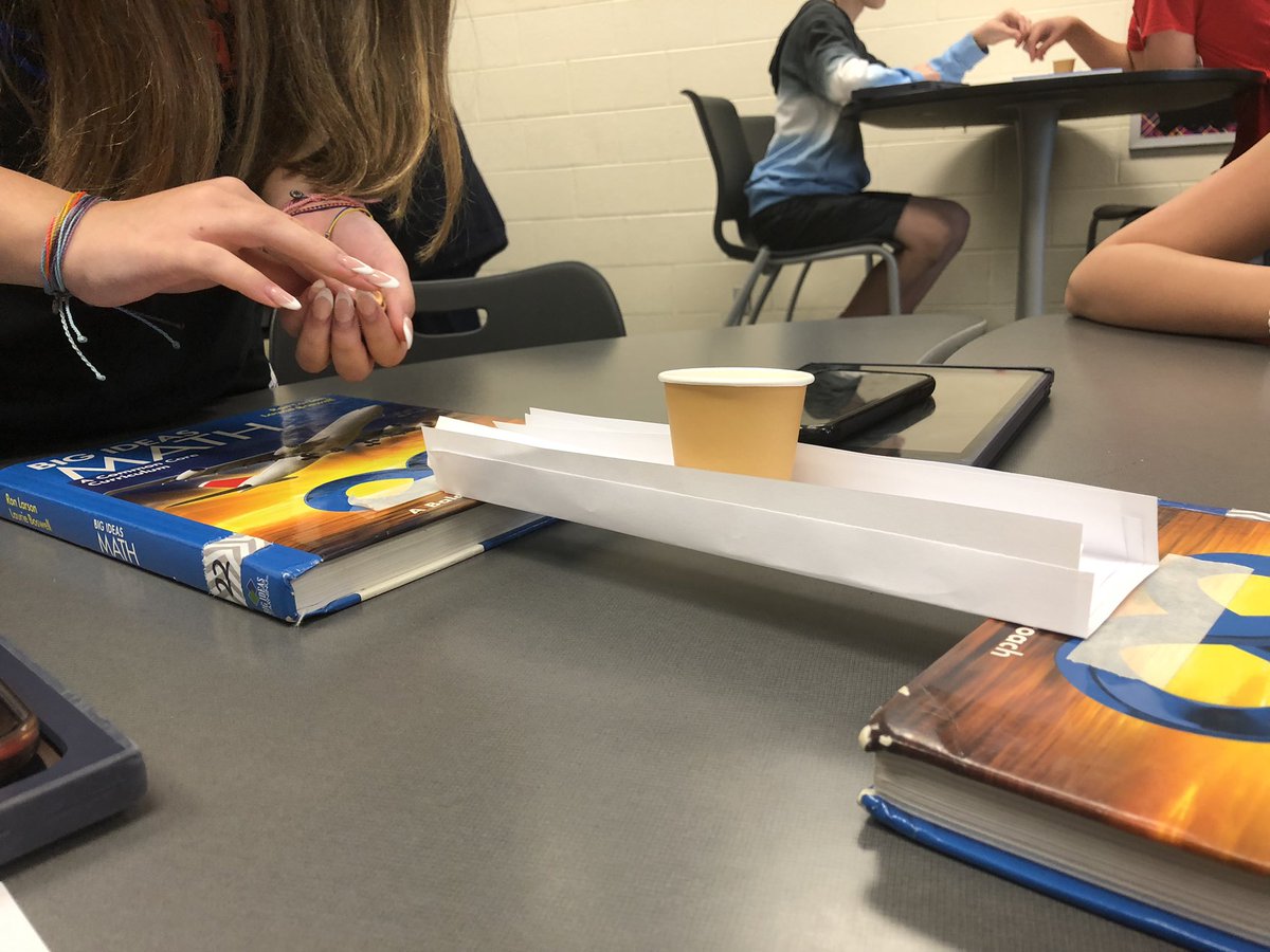 MrLaTorreBaker's tweet photo. Bridge building. Test strength. Is it linear? #math8 #backintheclassroom @BakerMiddle https://t.co/n4fBDYfUHM
