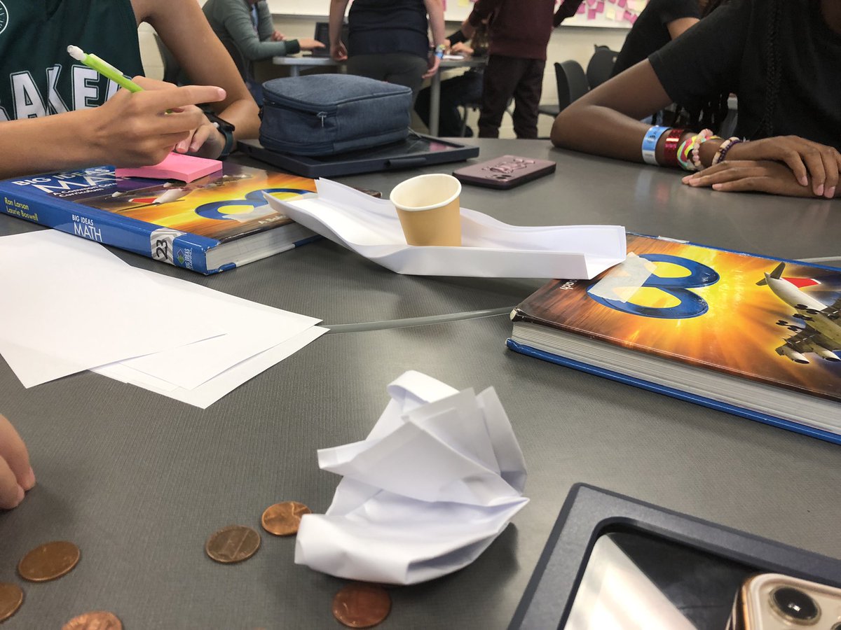 MrLaTorreBaker's tweet photo. Bridge building. Test strength. Is it linear? #math8 #backintheclassroom @BakerMiddle https://t.co/n4fBDYfUHM