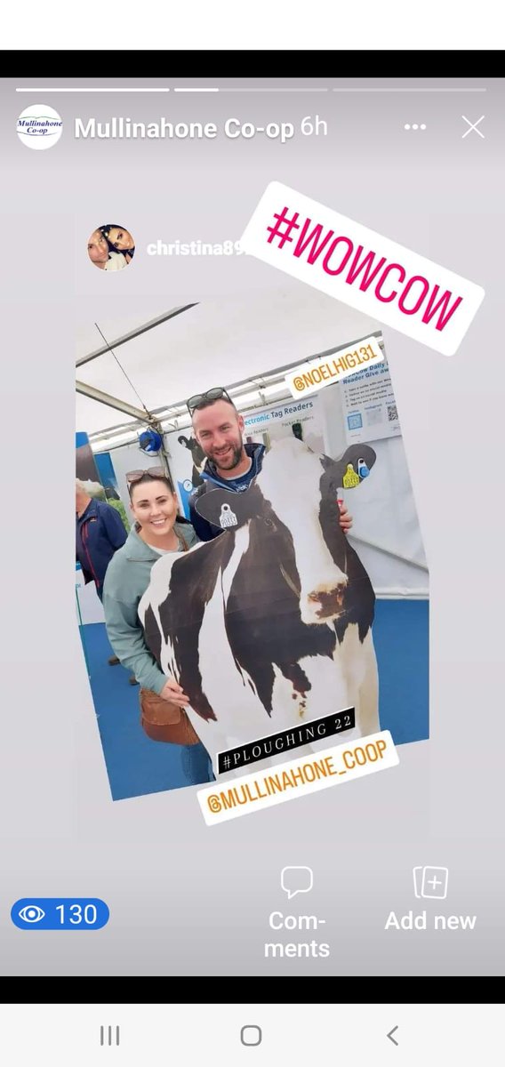 MullinahoneCoop's tweet photo. Congratulations to our #WOWCOW LPR Reader winner for yesterday 🎉 There's been a great response to our selfie competition so far and there's still 2 more opportunities to win! Come see us at Block 2, Row 5, Stand 76 at @NPAIE 🐄🐑📸
#Ploughing2022 #MullinahoneCoop https://t.co/5PSJ5UHshY