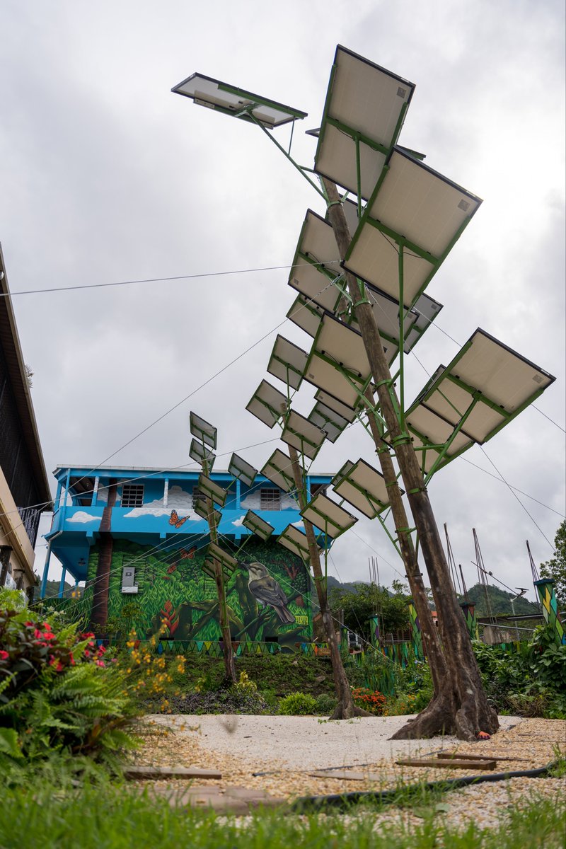 casapuebloorg's tweet photo. El Bosque Solar sigue de pie y puedes durante el día ir a recargar tus equipos. Descubre 12 outlets en laterales de los bancos de madera. La vecina ha mantenido tranquilidad porque no se ha interrumpido el uso requerido de su máquina de apnea de sueño. #oasis #solar #Adjuntas https://t.co/O4GJe6YUDH