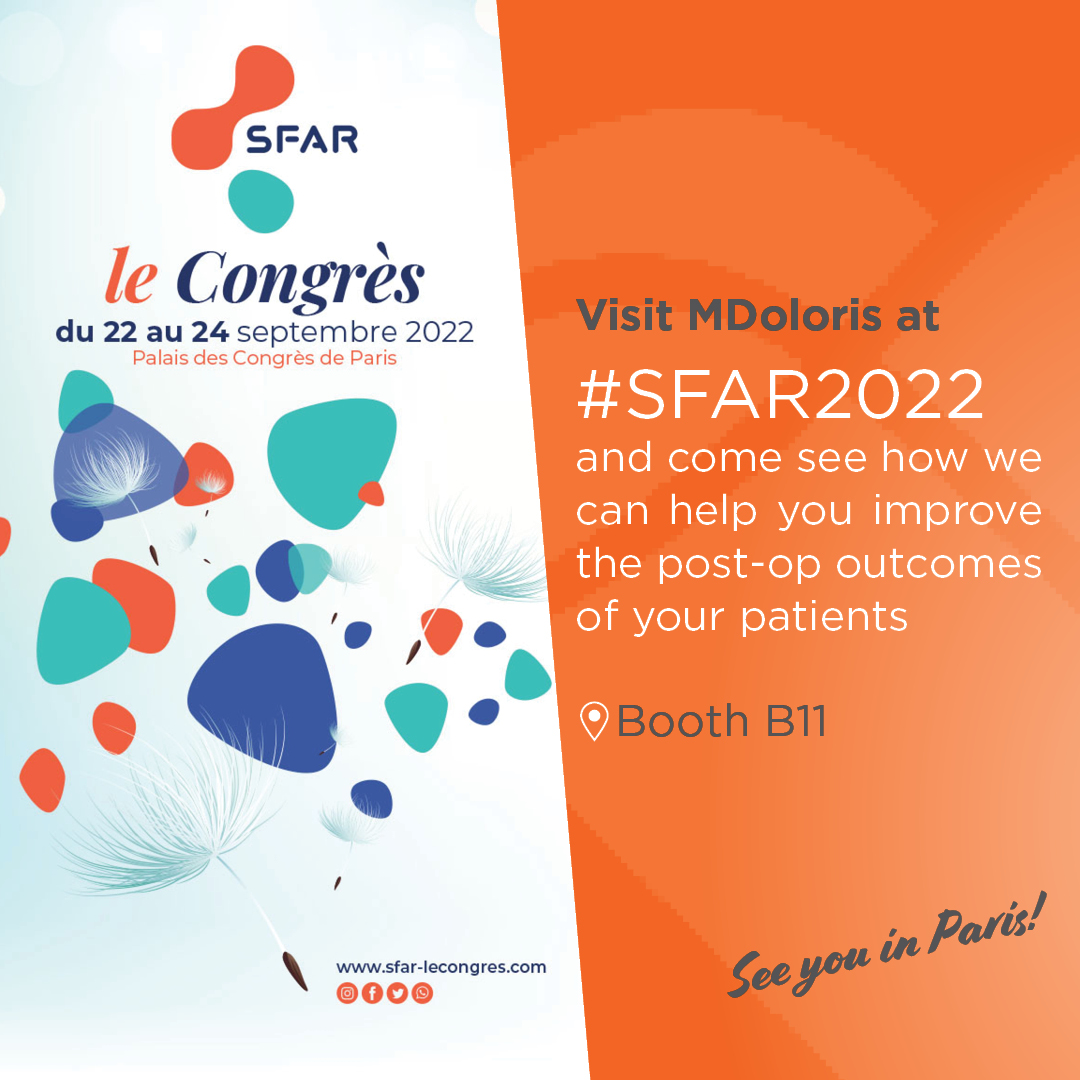MdolorisMedical's tweet photo. One more day till #SFAR2022 Congress - @SFAR_ORG from 22-24 September in #Paris! Make sure to come to visit us at booth B11 and see how we can help you improve the post-op outcomes of your patients
#MDoloris #TakeControl #ANI #AnalgesiaNociceptionIndex #Innovation #Healthcare https://t.co/9ckjXdza57