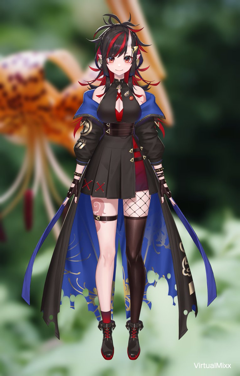 天鬼 翠 様(<a href="/amaki_midoriV/">天鬼 翠🌩</a>)のモデリングのお手伝いをさせていただきました👹

これからの活躍を楽しみにしています☺️❤️

イラスト：tokuri様(@ fuzigara )

VtubeStudio対応モデル 鬼の女の子 | ばぁちゃるみっくす！ nizima.com/Item/DetailIte… #nizima #女の子 #オリジナル #鬼