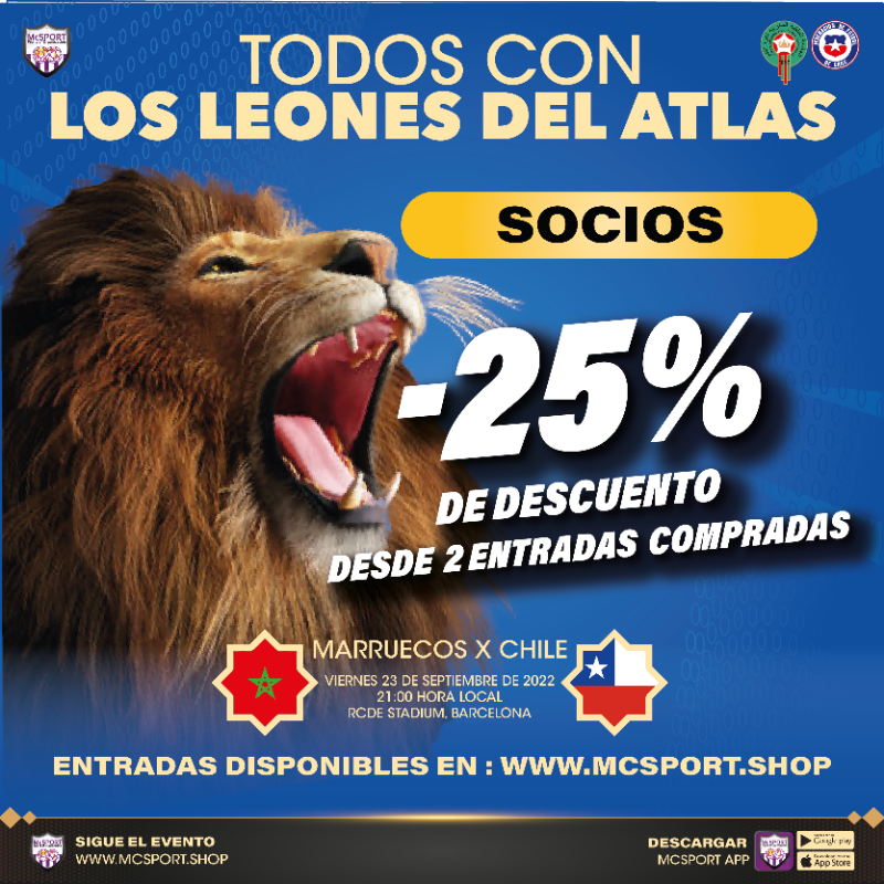 RCDEspanyol's tweet photo. ⚽️ Compra les teves entrades pel 🇲🇦 🆚 🇨🇱
🎫 Tots els socis #RCDE tenen un 𝟐𝟓% de descompte!