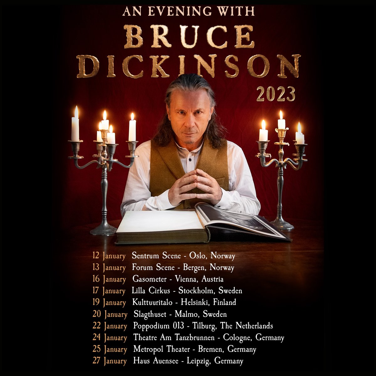 Tickets are now on general sale for Bruce’s European spoken word tour next year! Get them here - bnds.us/el2fx9 #BruceDickinson