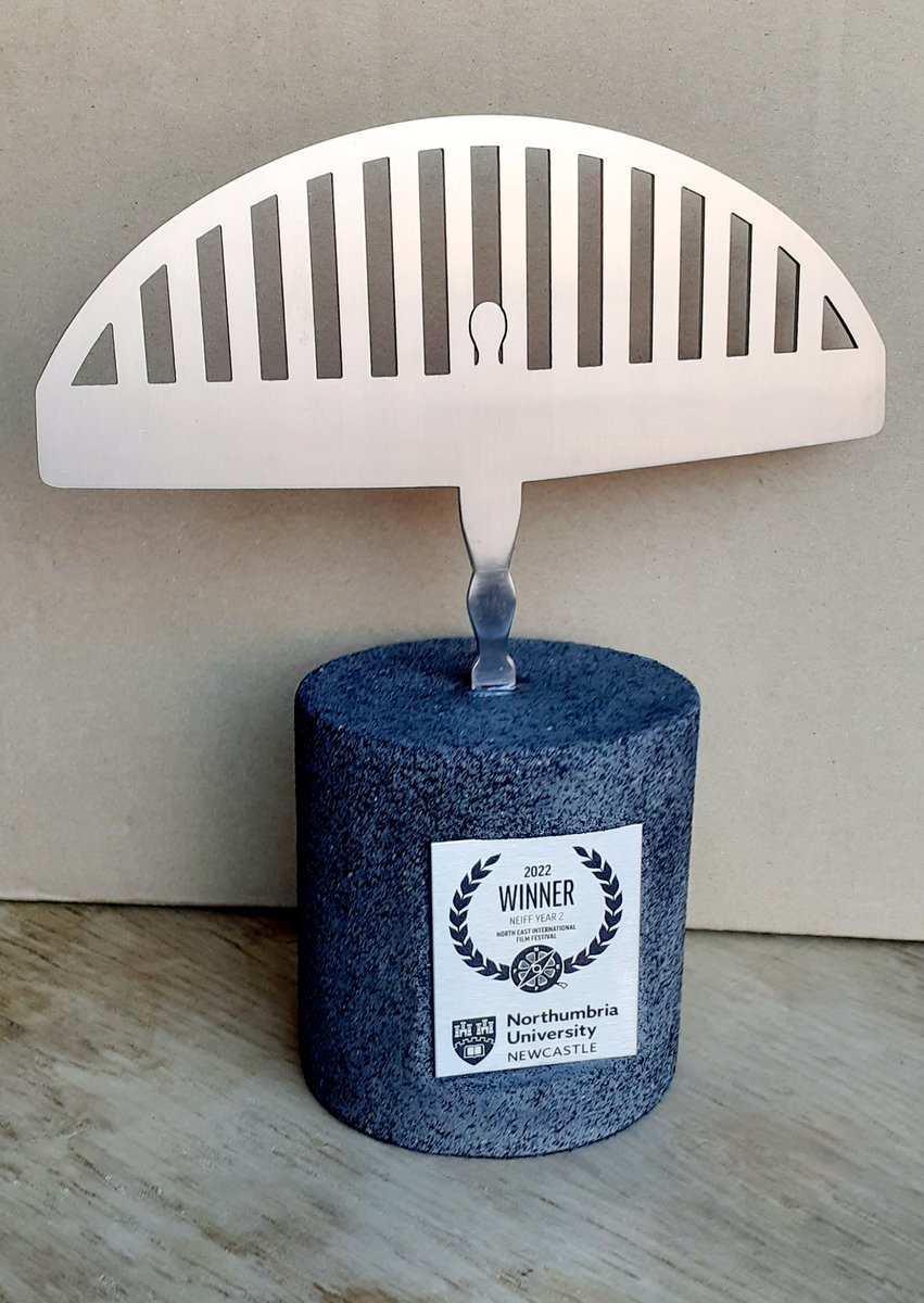 NEIFF_Official's tweet photo. Here is a sneak peak at the #NEIFF 2022 Award Trophies, sponsored by the gorgeous people at @NorthumbriaUni. Who's excited? We are! #film #filmfestival #filmmakers #sponsors #University #awards #events #trophies #partners https://t.co/OcO9g0KKWA