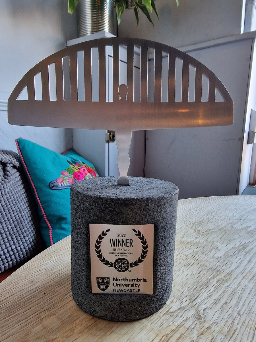 Here is a sneak peak at the #NEIFF 2022 Award Trophies, sponsored by the gorgeous people at <a href="/NorthumbriaUni/">Northumbria Uni</a>. Who's excited? We are! #film #filmfestival #filmmakers #sponsors #University #awards #events #trophies #partners