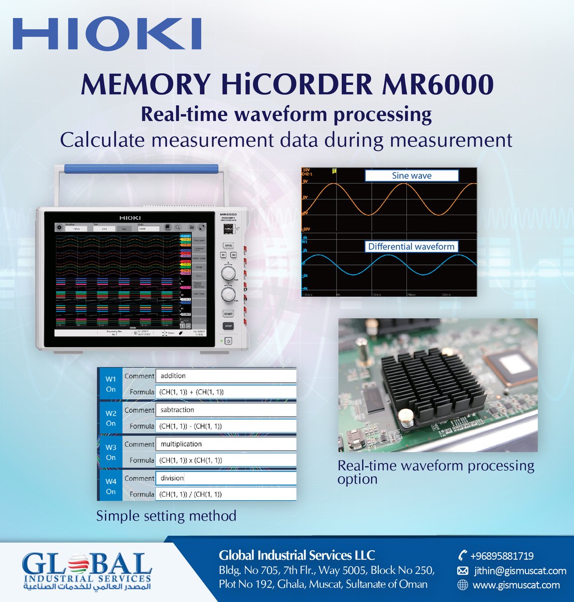 GismuscatOman's tweet photo. MEMORY HiCORDER MR6000-01 further features powerful technology designed for robust real-time waveform processing
For the best Rental product contact us
Email: info@gismuscat.com
Phone no: +968–24121855/24121866
Mobile no: +968-97376867
#hioki #MR6000 #RentalProduct #gismuscat https://t.co/8Acg7GcPG6