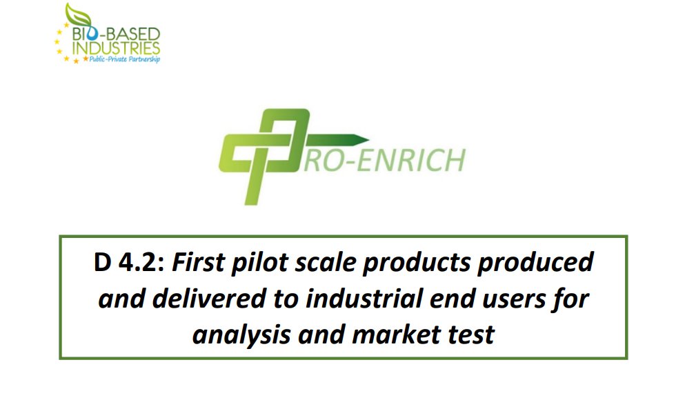 Bioref_Cluster's tweet photo. #ProEnrich is developing a flexible #biorefinery approach capable of processing a range of #agricultural residues. Check out this overview of the first pilot scale products produced and delivered to industrial end users for analysis and market test! 👉 https://t.co/g0N2Ch7zQz https://t.co/FYTvUqRqhT