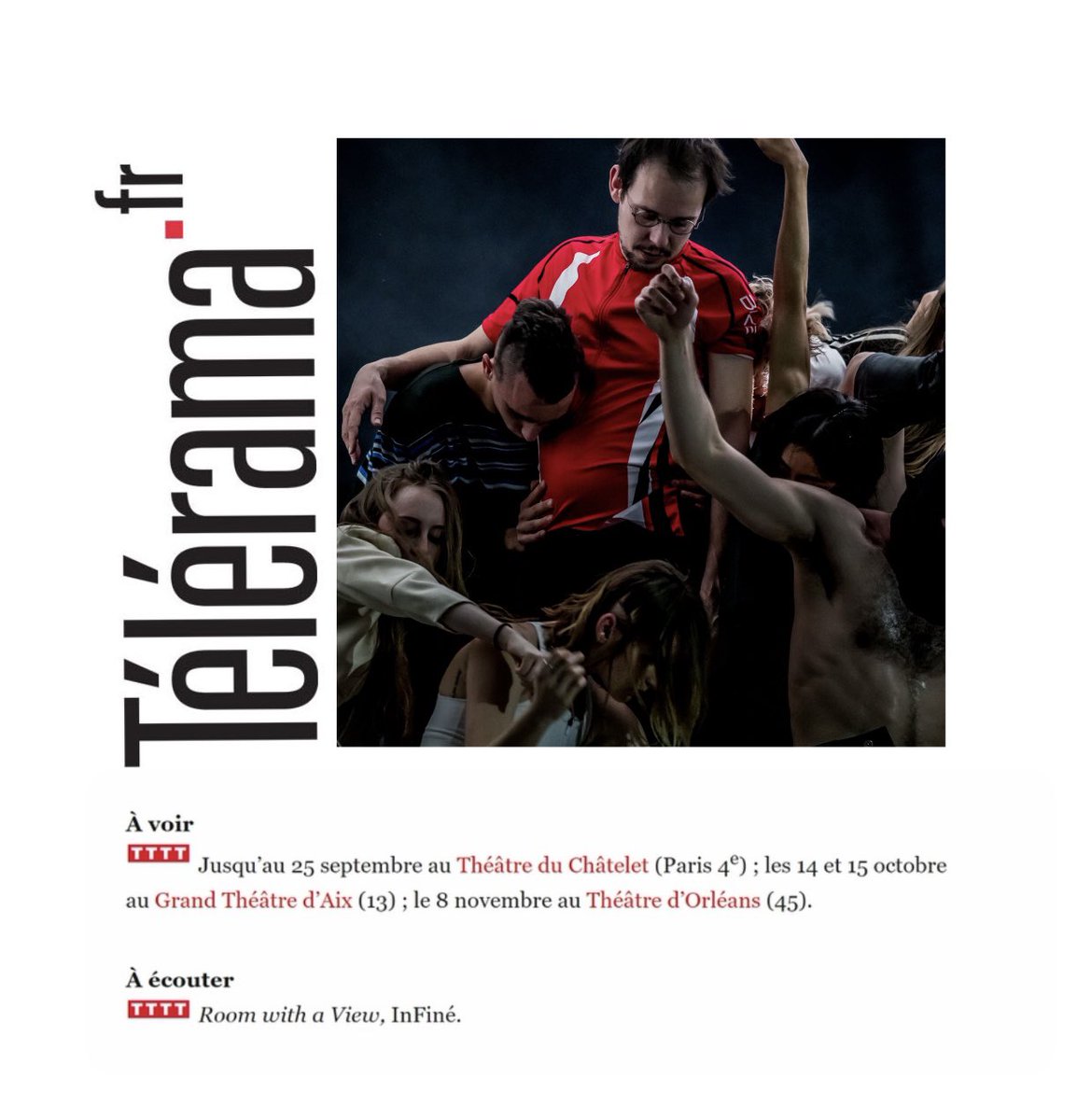 TTTT pour le spectacle, TTTT pour le disque! Merci <a href="/Telerama/">Télérama</a> 🥰👉🏻 telerama.fr/musique/rone-j… #roomwithaview <a href="/LAHORDE_/">(LA)HORDE</a> <a href="/balletmarseille/">Ballet national de Marseille</a> <a href="/Infinemusic/">InFiné Music</a>