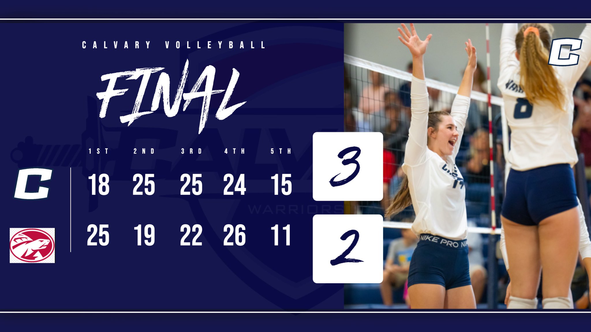 Calvary_Volleyball on Twitter "Calvary defeated Tampa Prep 32