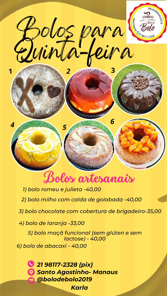 Bolos em Manaus
Sigam o Instagram 

instagram.com/bolodebolo2019…