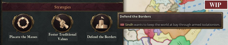 AI nations have dynamic strategies that influence how they act, both internally and externally.