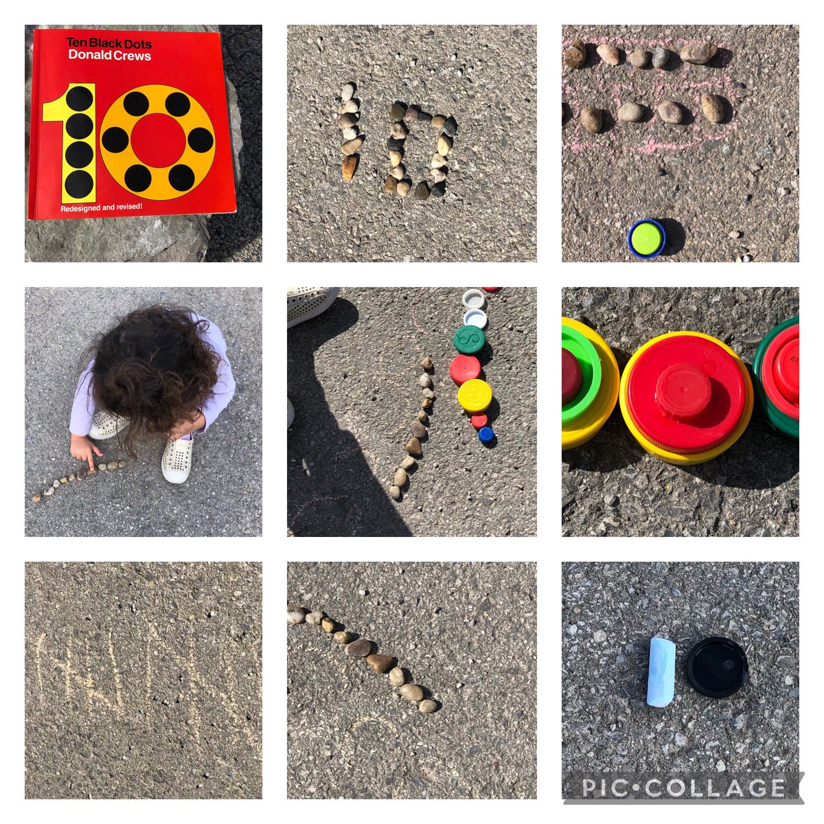 Taking Math outdoors! Students in 1-1 represented the number 10 in different ways. #thisismewhoareyou?<a href="/DesmondHDSB/">Viola Desmond Public School</a>