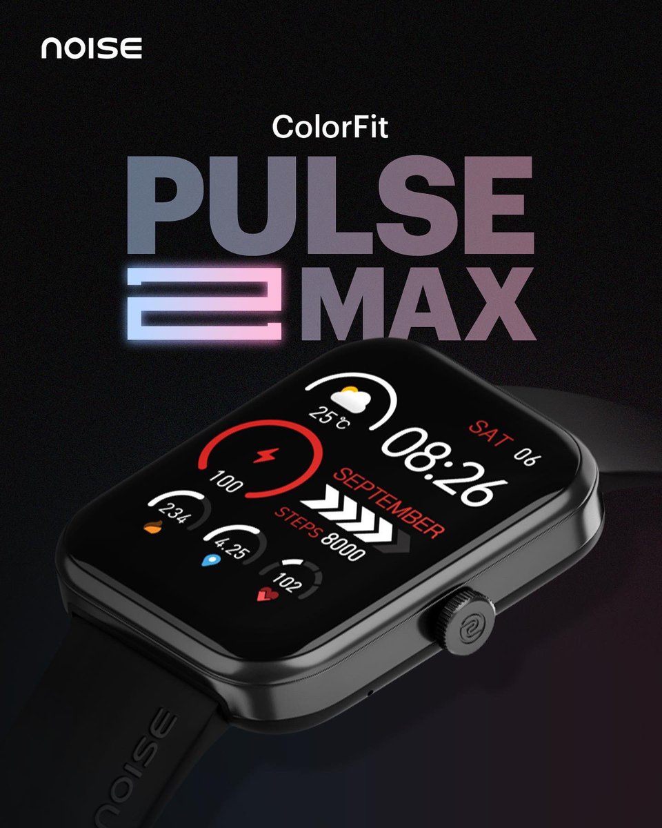 gonoise's tweet photo. From bigger display to advanced calling, get everything on our new ColorFit Pulse 2 Max ft. 1.85โ TFT LCD, Tru Syncโข๏ธ, 100 sports modes and more.
Pre-booking is open now on Amazon.
#Noise #NoiseSmartwatch #ColorFitPulse2Max #SeeTheBigStory https://t.co/B0XOv3ssn8