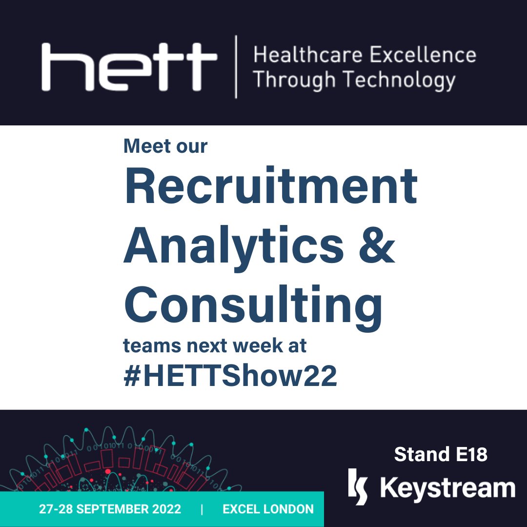 KeystreamR's tweet image. Join us for a coffee &amp;amp; chat about NHS healthcare &amp;amp; lifesciences #recruitment, #dataanalytics &amp;amp; #technology. Stand 18, see you there #HETTShow22