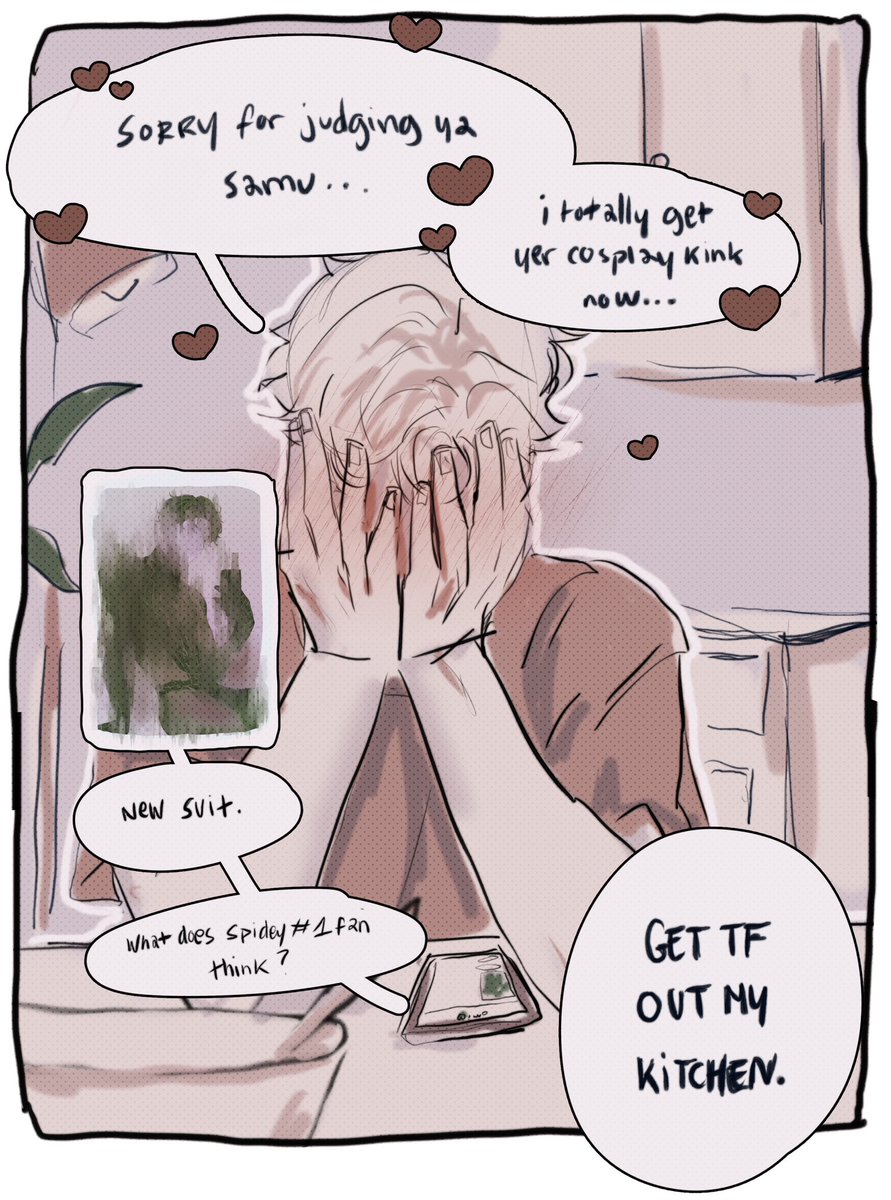 SURPRISE !!!! hehe i know you guys missed spidey omi 😘 dont worry i haven't gave up on this au, im just waiting to finish my current job so i can focus on it ! thank you for you patience <3 

this is an extra, probably once they are dating or just in their flirting era 😽 