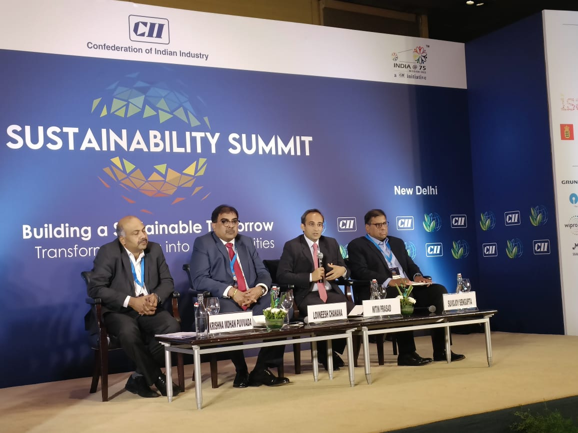ciicesd's tweet photo. We need to come back to RE. Without technology, we wont be able to meet NetZero target. It is time to move forward to look for Carbon Capture Utilization and Storage Solution ~@nitinprasad Chair ,CII-Cleaner Air Better Life Initiative, @Shell_India at #CIISustainabilitySummit https://t.co/MFGHRW6y3A