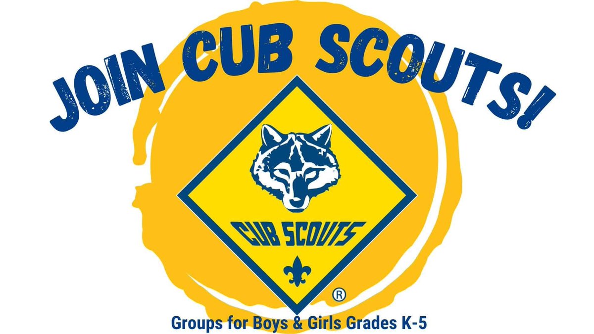 Mathews Elementary School (@mathewssocial) on Twitter photo TONIGHT... 9/21 at 7 pm in the Mathews Cafeteria - Cub Scout Pack 4380 Recruitment Event
Cub Scouts is for Girls and Boys from Kinder- 5th grade.
Contact Terri Childress (214) 364-6765 or terri.childress@att.net. We would love to have you & your child as part of our Pack! TONIGHT... 9/21 at 7 pm in the Mathews Cafeteria - Cub Scout Pack 4380 Recruitment Event
Cub Scouts is for Girls and Boys from Kinder- 5th grade.
Contact Terri Childress (214) 364-6765 or terri.childress@att.net. We would love to have you & your child as part of our Pack!