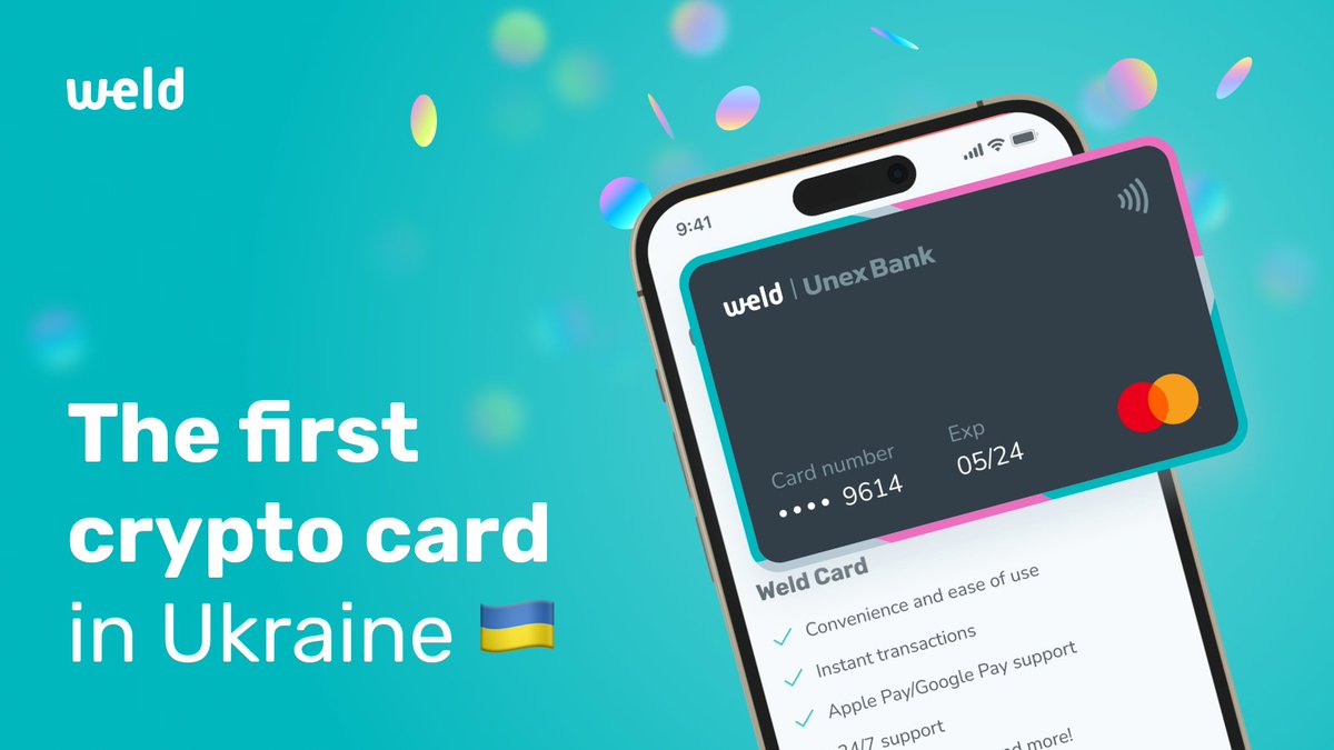 MoneyWeld's tweet photo. 🇺🇦The first and only cryptocurrency card in Ukraine!

📌Instant transactions, 100% legal crypto payments, 0% transaction fee during the launch period of the card product, and many more…

👇🏼 Your weld card is already waiting for you here: https://t.co/HJx12rLH9S

#weldmoney https://t.co/AMlhX5BQ9I