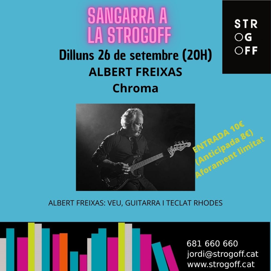 #Sangarra a la #Strogoff amb <a href="/AlbertFreixas/">Albert Freixas</a> aquest dilluns 26 a les 20h a la llibreria. Aforament limitat. Reserves al 681660660
open.spotify.com/album/6nawZolM…