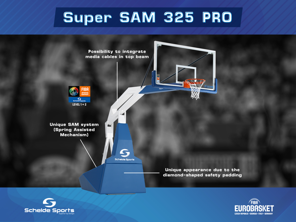 Our Super SAM 325 PRO basketball backstop was present during all the games of FIBA EuroBasket 2022. Are you looking for a reliable backstop for your competition venue?

Meet our 325 PRO!

More on: scheldesports.com/super-sam-325-…