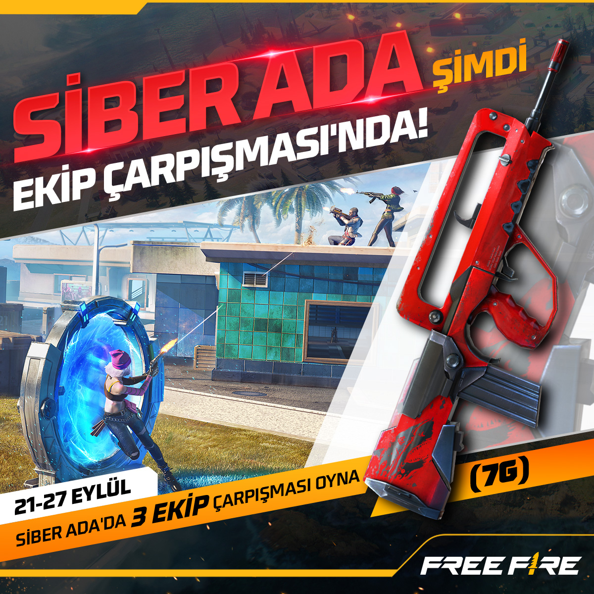 Free Fire'a tekrar hoş geldin! 🔥 Yeni heyecan verici Siber Ada'yı şimdi keşfet! 🤩

👉ÜCRETSİZ ödüller için şimdi giriş yap ve yeni haritayı oyna🎟

💥ŞİMDİ Free Fire oyna🔥

#FreeFire #FreeFireTürkiye
#FreeFireGüncellemeleri